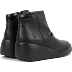 Fly London Womens Dabe Wedge Ankle Boot - All Black -Fashion Shoe Store FlyLondon Dabe461RT Black 3 11