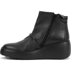Fly London Womens Dabe Wedge Ankle Boot - All Black -Fashion Shoe Store FlyLondon Dabe461RT Black 5 11