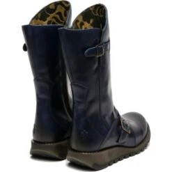 Fly London Womens Mes 2 Wedge Zip Up Boots - Blue -Fashion Shoe Store FlyLondon Mes2 Blue 3 5