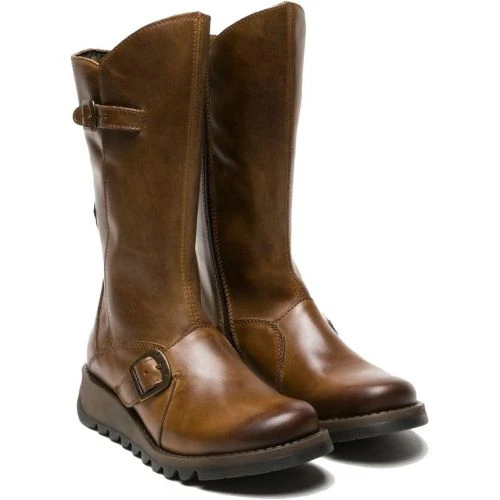 Fly London Womens Mes 2 Wedge Zip Up Boots - Camel 5 Fly London Womens Mes 2 Wedge Zip Up Boots - Camel - Image 3