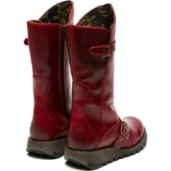 Fly London Womens Mes 2 Wedge Zip Up Boots - Red -Fashion Shoe Store FlyLondon Mes2 RedRT 3 6