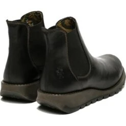 Fly London Salv Womens Leather Wedge Chelsea Ankle Boots - Black -Fashion Shoe Store FlyLondon Salv BkRT 3 11