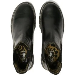 Fly London Salv Womens Leather Wedge Chelsea Ankle Boots - Black -Fashion Shoe Store FlyLondon Salv BkRT 4 11