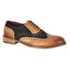 London Brogues Mens Gatsby WIDE Shoes - Tan Navy