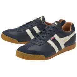 Gola Made In England Mens Harrier Elite Trainers - Navy Off White -Fashion Shoe Store Gola HarrierElite NavyOffWhite 3 6