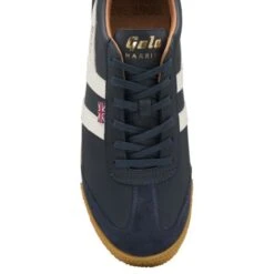 Gola Made In England Mens Harrier Elite Trainers - Navy Off White -Fashion Shoe Store Gola HarrierElite NavyOffWhite 5 6