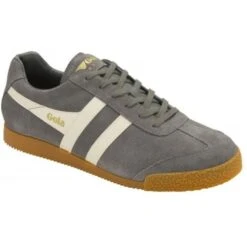Gola Mens Harrier Classics Suede Trainers Shoes - Ash Ecru