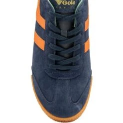 Gola Mens Harrier Trainers - Navy Moody Orange Sage -Fashion Shoe Store Gola HarrierSuede NyOrangeSage 4 13