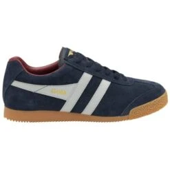 Gola Mens Harrier Trainers - Navy Off White Deep Red -Fashion Shoe Store Gola HarrierSuedeNvyWtRd 1 6