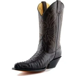 Grinders Mens Carolina Pointed Western Cowboy Boots - Brown -Fashion Shoe Store Grinders Carolina Brown 2 7