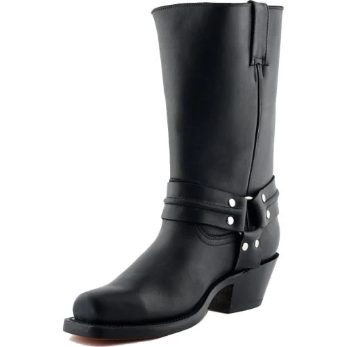 Grinders Unisex Harness Hi Biker Boots - Black 8 Grinders Unisex Harness Hi Biker Boots - Black - Image 6