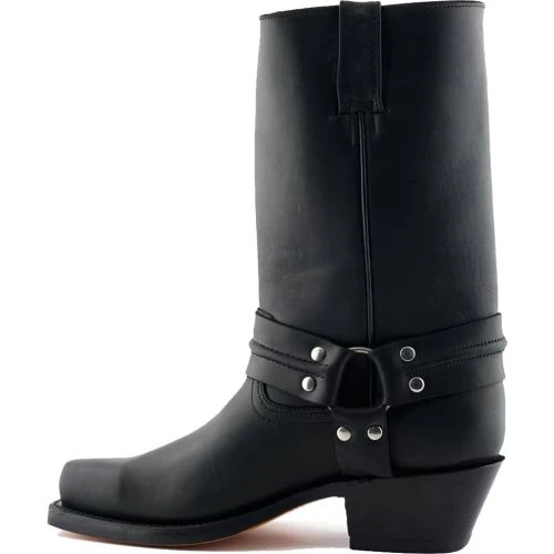 Grinders Unisex Harness Hi Biker Boots - Black 4 Grinders Unisex Harness Hi Biker Boots - Black - Image 2