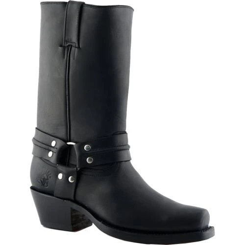 Grinders Unisex Harness Hi Biker Boots - Black 3 Grinders Unisex Harness Hi Biker Boots - Black