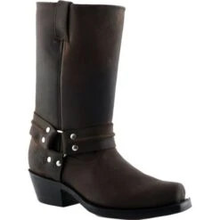 Grinders Unisex Harness Hi Biker Boots - Brown