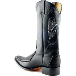 Grinders Mens Kansas Cowboy Boots - Black -Fashion Shoe Store Grinders Kansas Black 5 7
