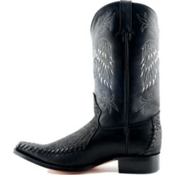 Grinders Mens Kansas Cowboy Boots - Black -Fashion Shoe Store Grinders Kansas Black 6 7