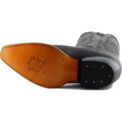 Grinders Unisex Louisiana Leather Western Cowboy Boots - Black -Fashion Shoe Store Grinders Louisana Black 2 35