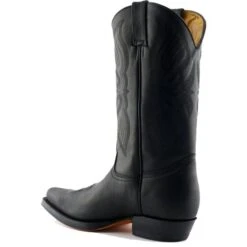 Grinders Unisex Louisiana Leather Western Cowboy Boots - Black -Fashion Shoe Store Grinders Louisana Black 5 35