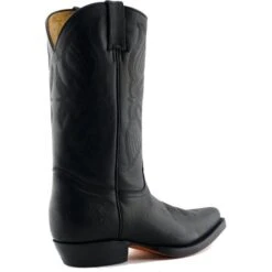 Grinders Unisex Louisiana Leather Western Cowboy Boots - Black -Fashion Shoe Store Grinders Louisana Black 6 35