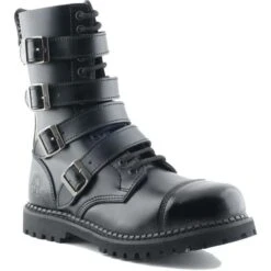 Grinders Unisex Quad CS Steel Toe Cap Boots - Black