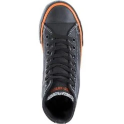 Harley Davidson Mens Nathan Leather Biker Trainers - Black Orange -Fashion Shoe Store HarleyDavidson Nathan Black 10 7