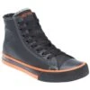 Harley Davidson Mens Nathan Leather Biker Trainers - Black Orange