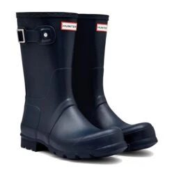 Hunter Mens Original Short Wellies Rain Boots - Navy -Fashion Shoe Store Hunter OriginalShortMens Navy 2 7