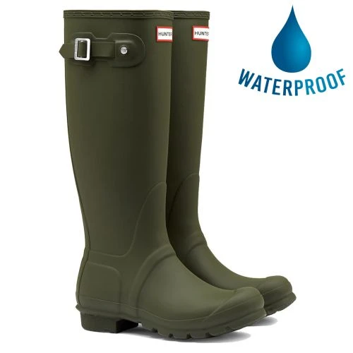 Hunter Mens New Original Tall Wellies Rain Boots - Dark Olive 3 Hunter Mens New Original Tall Wellies Rain Boots - Dark Olive