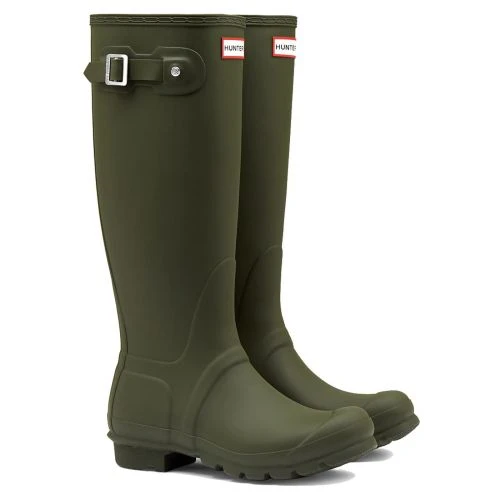 Hunter Mens New Original Tall Wellies Rain Boots - Dark Olive 4 Hunter Mens New Original Tall Wellies Rain Boots - Dark Olive - Image 2
