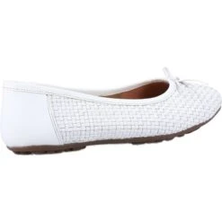 Hush Puppies Womens Janelle Ballerina Pumps - White -Fashion Shoe Store HushPuppies Janelle White 2 7