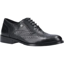Hush Puppies Womens Natalie Leather Brogue Shoes - Black