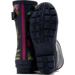 Joules Womens Molly Welly Short Wellington Boots - Navy Floral -Fashion Shoe Store Joules MollyMid NavyFloral 6 5