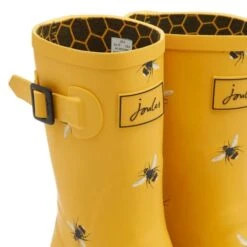 Joules Womens Molly Welly Short Wellington Boots - Gold Botanical Bees -Fashion Shoe Store Joules MollyWelly GLDBOTB3 6