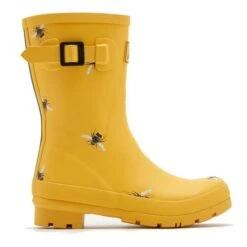 Joules Womens Molly Welly Short Wellington Boots - Gold Botanical Bees -Fashion Shoe Store Joules MollyWelly GLDBOTB5 6