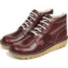 Kickers Mens Kick Hi Core Leather Boots - Dark Red -Fashion Shoe Store Kickers KickHiRT DarkRed 5 15