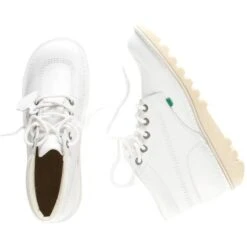 Kickers Womens Classic Kick Hi Ankle Boots - White -Fashion Shoe Store Kickers KickHiRT White 4 24