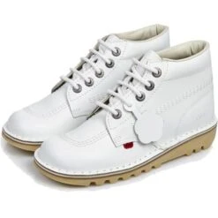Kickers Womens Classic Kick Hi Ankle Boots - White