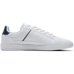 Lacoste Mens Europa Pro 123 1 Leather Trainers - White Navy -Fashion Shoe Store Lacoste EuropaPro123 WtNy 3 17