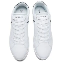 Lacoste Mens Europa Pro 123 1 Leather Trainers - White Navy -Fashion Shoe Store Lacoste EuropaPro123 WtNy 4 17