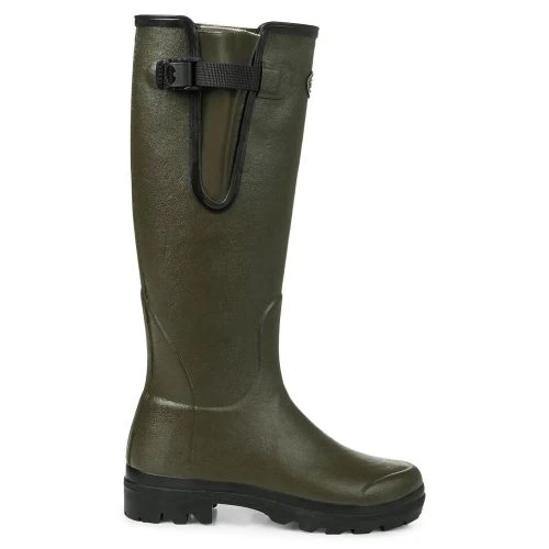 Le Chameau Mens Vierzon Jersey Lined Wellies Rain Boots - Vert Chameau 4 Le Chameau Mens Vierzon Jersey Lined Wellies Rain Boots - Vert Chameau - Image 2
