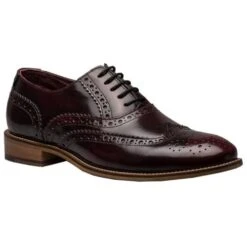 London Brogues Mens Gatsby Shoes - Bordo