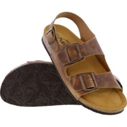 Plakton Mens Saul Malaga Adjustable Slide Sandals - Tan -Fashion Shoe Store Malaga 175113 ROBLE225X A855835