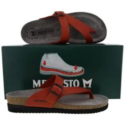 Mephisto Womens Helen Toe Post Sandals - Red -Fashion Shoe Store Mephisto Helen Red PAIR 5
