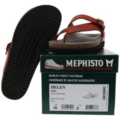 Mephisto Womens Helen Toe Post Sandals - Red -Fashion Shoe Store Mephisto Helen Red SOLE 5