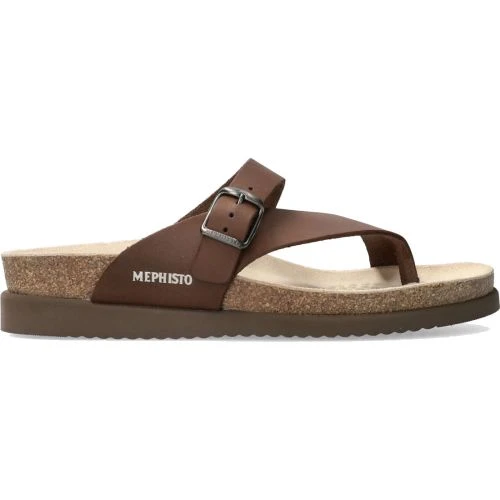 Mephisto Womens Helen Toe Post Sandals - Dark Brown 3 Mephisto Womens Helen Toe Post Sandals - Dark Brown