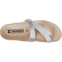 Mephisto Womens Helen Toe Post Sandals - Silver -Fashion Shoe Store Mephisto Helen Silver 2 5