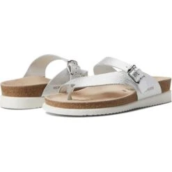 Mephisto Womens Helen Toe Post Sandals - Silver -Fashion Shoe Store Mephisto Helen Silver 3 5