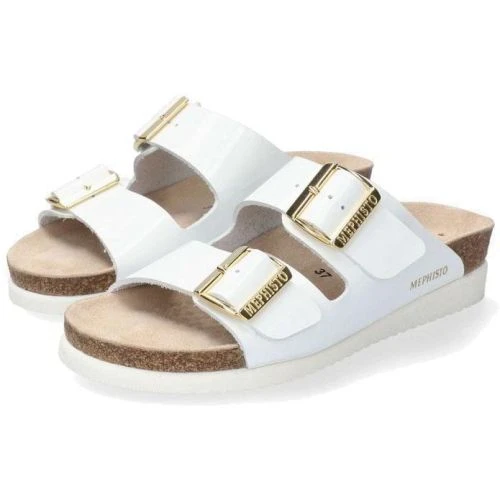 Mephisto Womens Hester Vernis Adjustable Sandals - White 3 Mephisto Womens Hester Vernis Adjustable Sandals - White