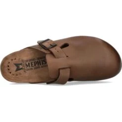 Mephisto Mens Nathan Scratch Leather Clog - Dark Brown -Fashion Shoe Store Mephisto Nathan Brown 2 8
