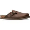 Mephisto Mens Nathan Scratch Leather Clog - Dark Brown -Fashion Shoe Store Mephisto Nathan Brown 3 8